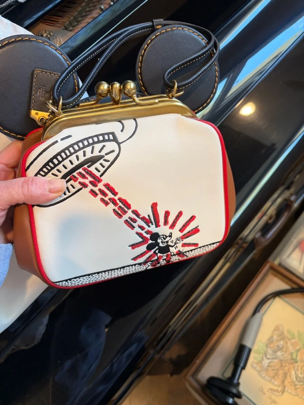 Exclusive Coach Disney Mickey Mouse X Keith Haring Kisslock Bag style # 4790 - Picture 9 of 10